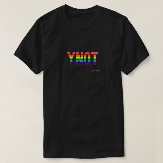 YNOTプライドレインボーフラグTシャツ Tシャツ (デザイン正面)
