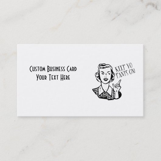 Yoのズボンを保って下さい! -レトロの主婦 名刺 (正面)