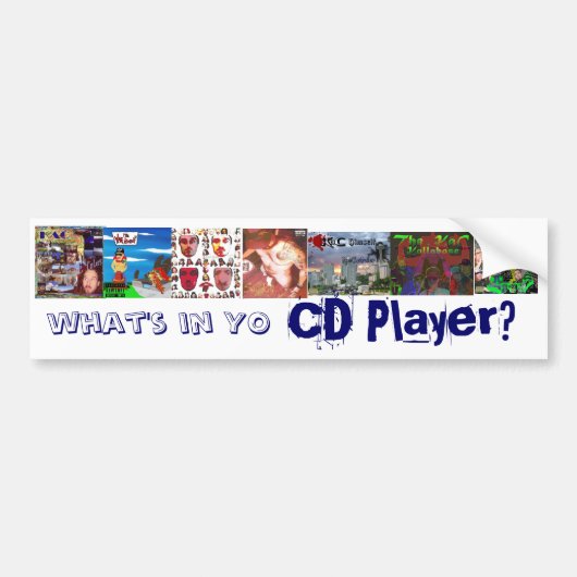 YoのCDプレーヤーに何がありますか。 バンパーステッカー (正面)