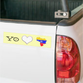 Yo amo a Venezuela with venezuela flag バンパーステッカー (トラック上)
