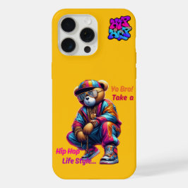 “Yo Bro!” ヒップホップライフスタイル - クマのラップスタイル iPhone 15 Pro Maxケース