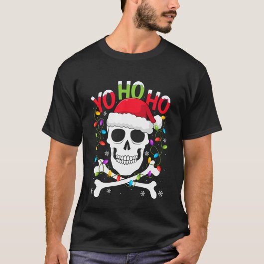 Yo Ho Ho Pirate Boat Cruise Christmas Santa Hat Sk Tシャツ (正面)