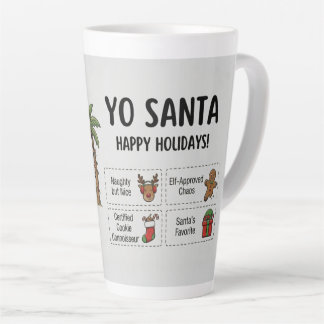 Yo Santa Funny Summer Christmas Happy Holidays カフェラテマグ