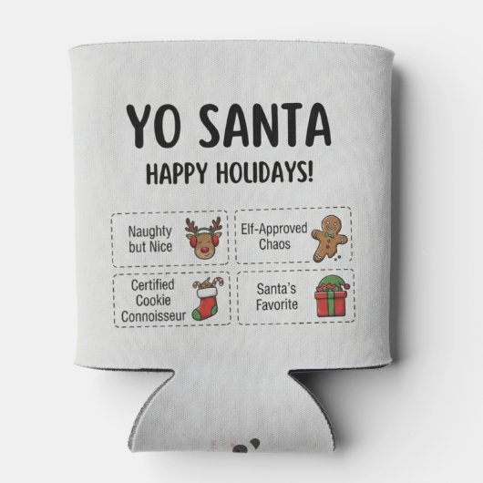Yo Santa Funny Summer Christmas Happy Holidays 缶クーラー (裏面)