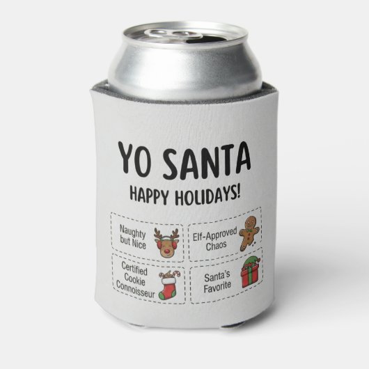Yo Santa Funny Summer Christmas Happy Holidays 缶クーラー (缶裏面)