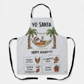 Yo Santa Funny Summer Christmas Tropical Holiday エプロン (正面)