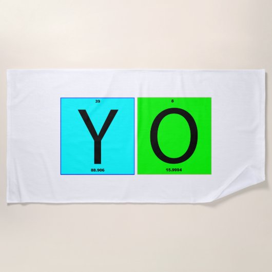 YO squares Philly Hello ビーチタオル (正面)