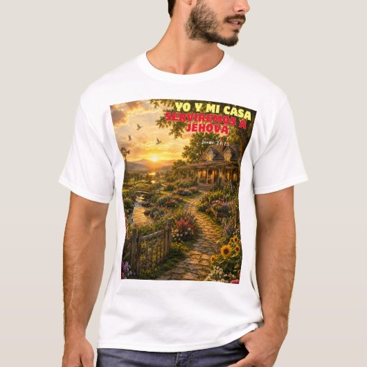 YO Y MI CASA SERVIREMOS A JEHOV{A Tシャツ (正面)