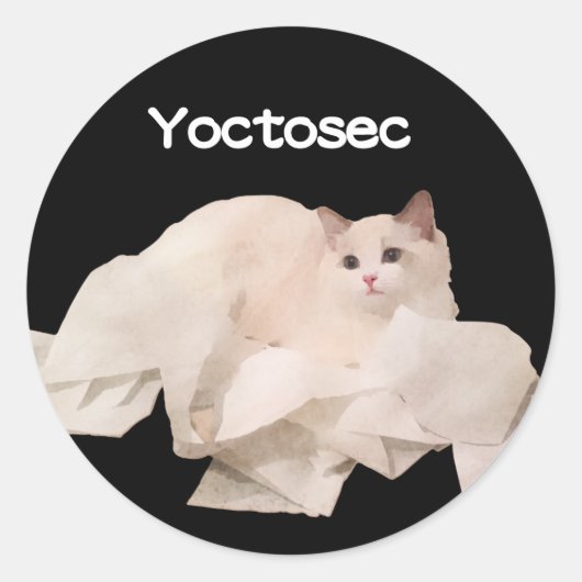 Yoctosec啓蒙猫 ラウンドシール (正面)