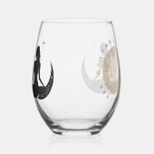 YOGAと金ゴールド天文学パターン ステムなしワイングラス (右)