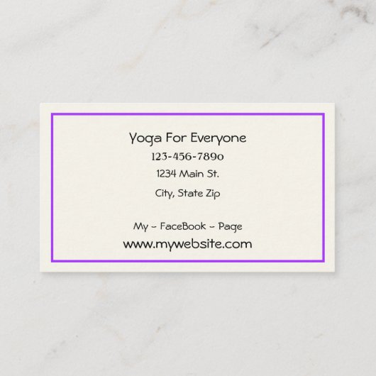YOGAインストラクターかわいらしパーソナライズされた名刺 名刺 (裏面)
