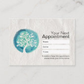 YOGAインストラクターアポイントメントモダン水の色ツリー 予約カード (正面)