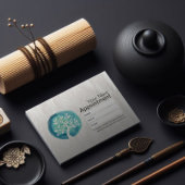 YOGAインストラクターアポイントメントモダン水の色ツリー 予約カード