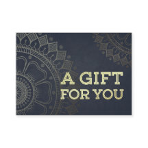 YOGAインストラクターギフト証明書ブルー金ゴールド曼荼羅