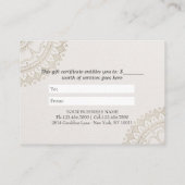 YOGAインストラクターギフト証明書ブルー金ゴールド曼荼羅 割引カード (裏面)