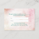 YOGAインストラクターギフト証明書瞑想ポーズ 割引カード (裏面)