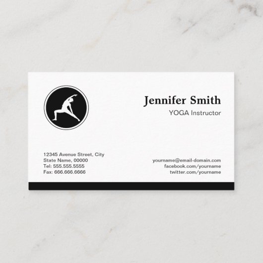YOGAインストラクターフィットネス会社 – シンプルエレガント 名刺 (裏面)