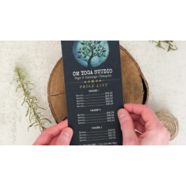 YOGAインストラクター価格リスト水エレガント色ツリー ラックカード