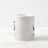 YOGAインストラクター水彩瞑想ポーズオムサイン コーヒーマグカップ (中央)