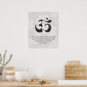 YOGAインストラクター水彩瞑想ポーズオムサイン ポスター (キッチン)