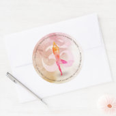 YOGAインストラクター水彩瞑想ポーズオムサイン ラウンドシール (封筒)