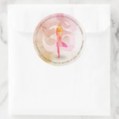 YOGAインストラクター水彩瞑想ポーズオムサイン ラウンドシール (バッグ)