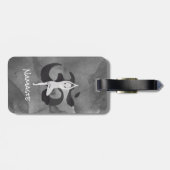 YOGAインストラクター水彩瞑想ポーズオムサイン ラゲッジタグ (裏面横)