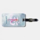YOGAインストラクター水彩瞑想ポーズオムサイン ラゲッジタグ (裏面横)