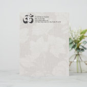 YOGAインストラクター水彩瞑想ポーズオムサイン レターヘッド (スタンド正面)