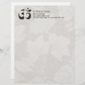 YOGAインストラクター水彩瞑想ポーズオムサイン レターヘッド (正面/裏面)