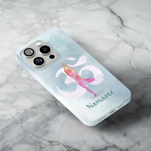 YOGAインストラクター水彩瞑想ポーズオムサイン iPhone X ケース