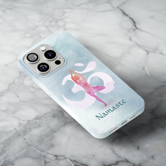 YOGAインストラクター水彩瞑想ポーズオムサイン Case-Mate iPhoneケース