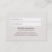 YOGAインストラクター紹介カード瞑想ポーズ禅 紹介カード (裏面)