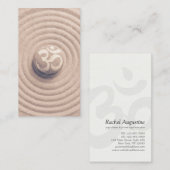 YOGAインストラクターZen OMシンボル砂岩の小石 名刺 (正面/裏面)