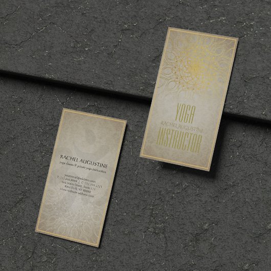 YOGAエレガントインストラクターフローラマンダラ&オブジェクトモデル記号 名刺