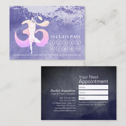 YOGAクラスパスメディテーションポーズオムサイン ロイヤリティカード (正面/裏面)