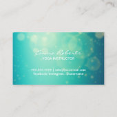 Yogaスクリプトモダンの緑の背景 名刺 (裏面)
