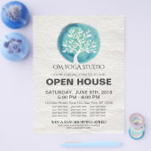 YOGAスタジオオープンハウスメディテーション水カラーツリー チラシ (シングル)