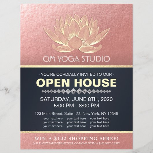 YOGAスタジオメディテーションインストラクターオープンハウスロータス チラシ (正面)