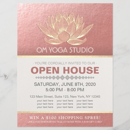 YOGAスタジオメディテーションインストラクターオープンハウスロータス チラシ (正面)