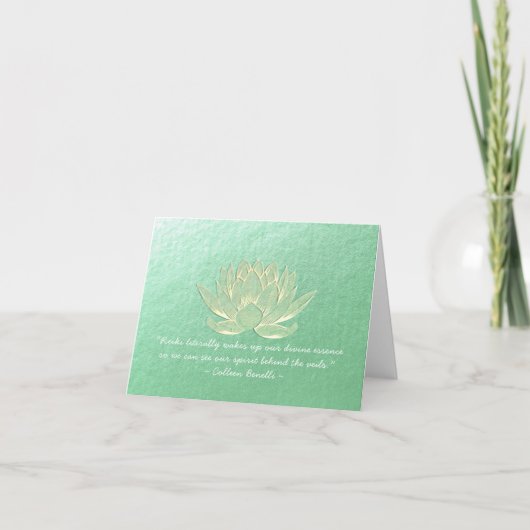 YOGAスタジオメディテーションインストラクター引用文金ゴールドロータス カード (正面)