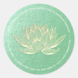 YOGAスタジオメディテーション霊気インストラクター金ゴールドロータス ラウンドシール