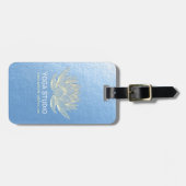 YOGAスタジオメディテーション霊気インストラクター金ゴールドロータス ラゲッジタグ (正面横)