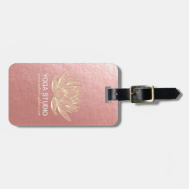 YOGAスタジオメディテーション霊気インストラクター金ゴールドロータス ラゲッジタグ