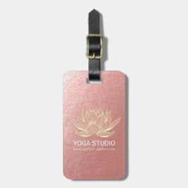 YOGAスタジオメディテーション霊気インストラクター金ゴールドロータス ラゲッジタグ