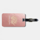 YOGAスタジオメディテーション霊気インストラクター金ゴールドロータス ラゲッジタグ (裏面横)