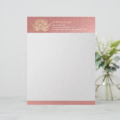 YOGAスタジオメディテーション霊気インストラクター金ゴールドロータス レターヘッド (スタンド正面)