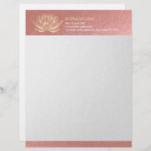 YOGAスタジオメディテーション霊気インストラクター金ゴールドロータス レターヘッド (正面/裏面)