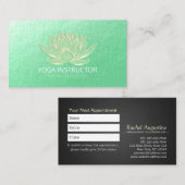 YOGAスタジオメディテーション霊気インストラクター金ゴールドロータス 予約カード (正面/裏面)