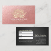 YOGAスタジオメディテーション霊気インストラクター金ゴールドロータス 予約カード (正面/裏面)